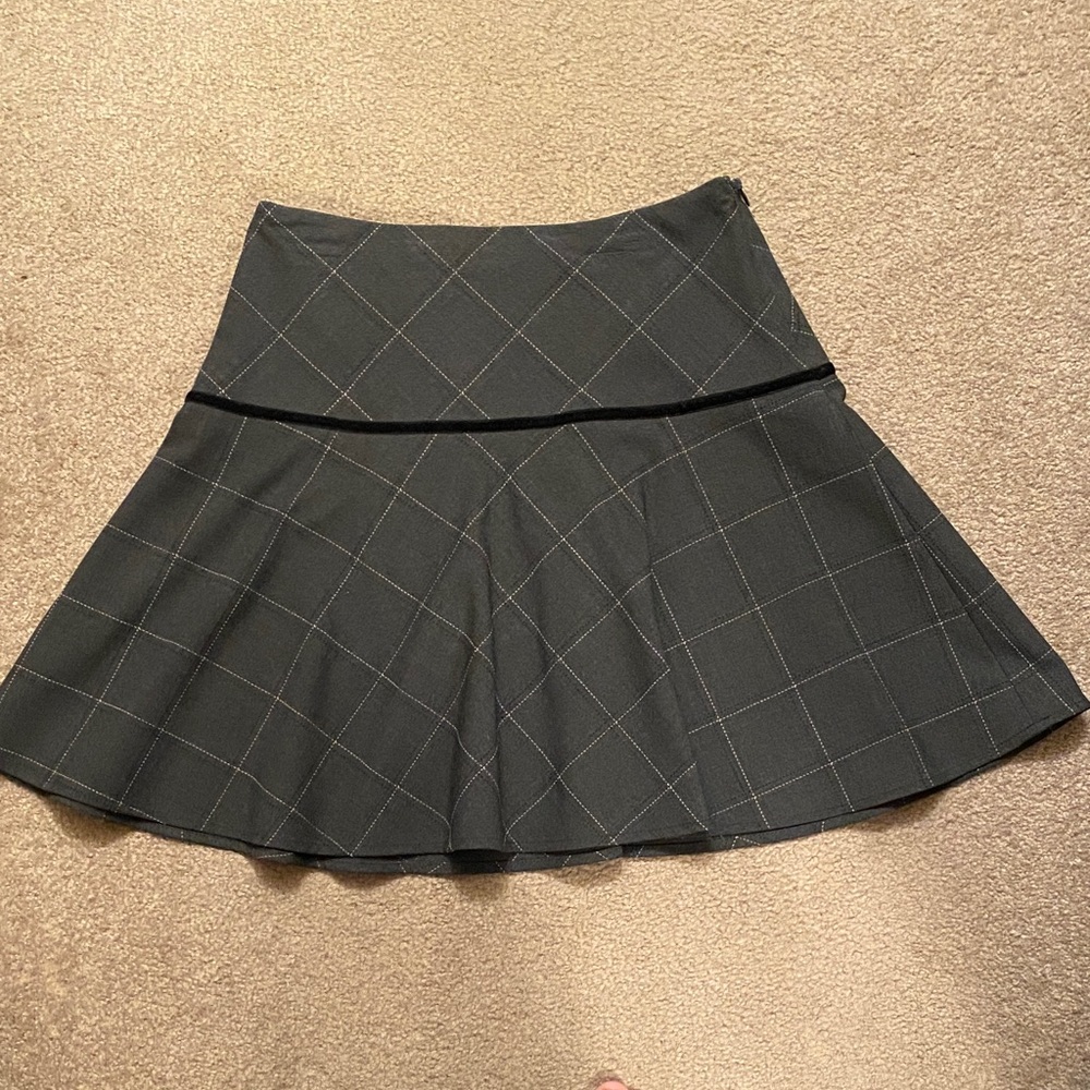 bebe Black Checkered Mini Skirt